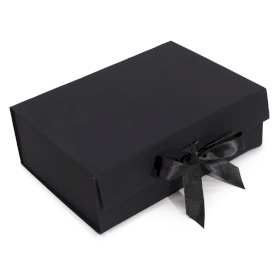 3x Flat Pack Gift Box - Large (28.2x20.2x9.2cm) - Black