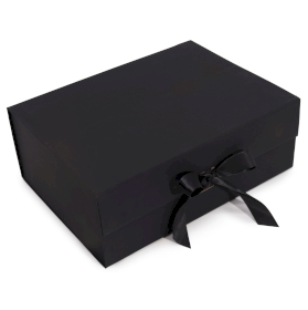 3x Flat Pack Gift Box - Extra Large (33x25x12cm) - Black