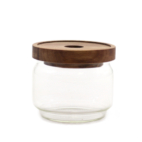 Cottage Bamboo Glass Jar - 7cm