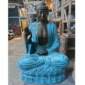 Large Turquoise & Stone Buddha Teaching on Lotus - 2m