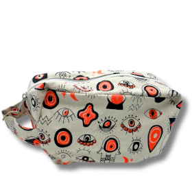 6x Small Multi Eyes Cotton Canvas Box Wash Bag