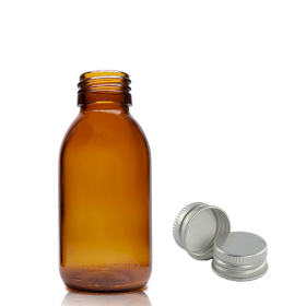 70x 100ml Amber Glass Medicine Bottle with Aluminium Cap