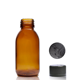 70x 100ml Amber Glass Medicine Bottle with Child Resistant Cap