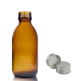 70x 150ml Amber Glass Medicine Bottle with Aluminium Cap