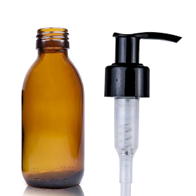 70x 150ml Amber Glass Medicine Bottle with Lotion Pump