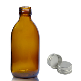 54x 250ml Amber Glass Medicine Bottle with Aluminium Cap