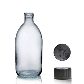 48x 250ml Smoked Grey Glass Medicine Bottle with Child Resistant Cap