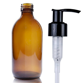 40x 300ml Amber Glass Medicine Bottle with Lotion Pump