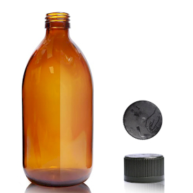 30x 500ml Amber Glass Medicine Bottle with Child Resistant Cap