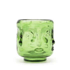 3x Buddha Faces Candle Jar - Garden Jade