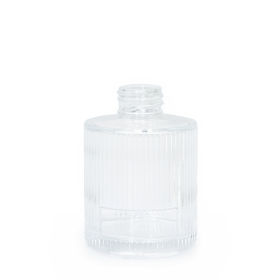 6x 150ml Ribbed Round Reed Diffuser Bottle (28mm Neck) - Clear