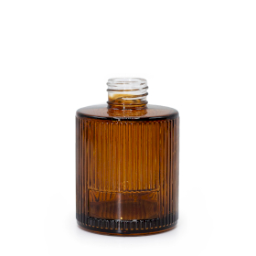 6x 150ml Ribbed Round Reed Diffuser Bottle (28mm Neck) - Amber