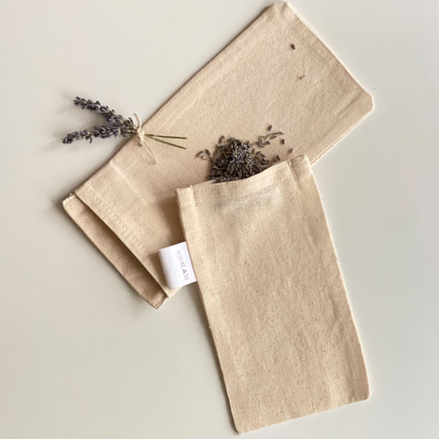  Natural Cotton Eye Pillows - Bag + Inner