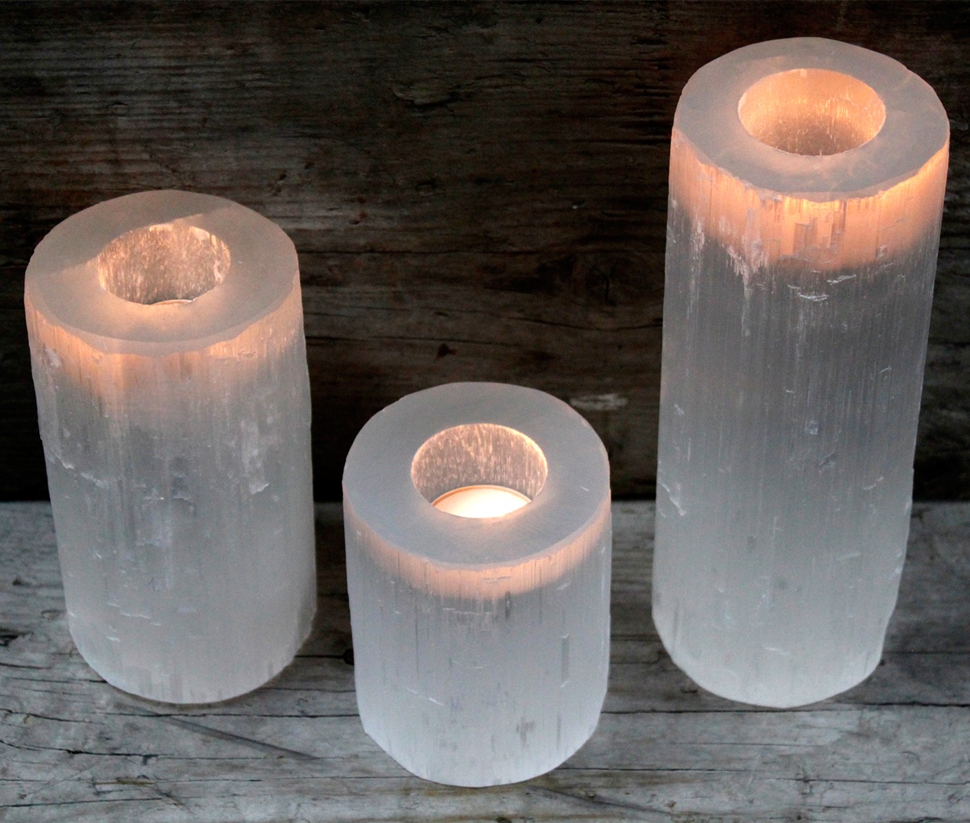 Selenite Candle Holder