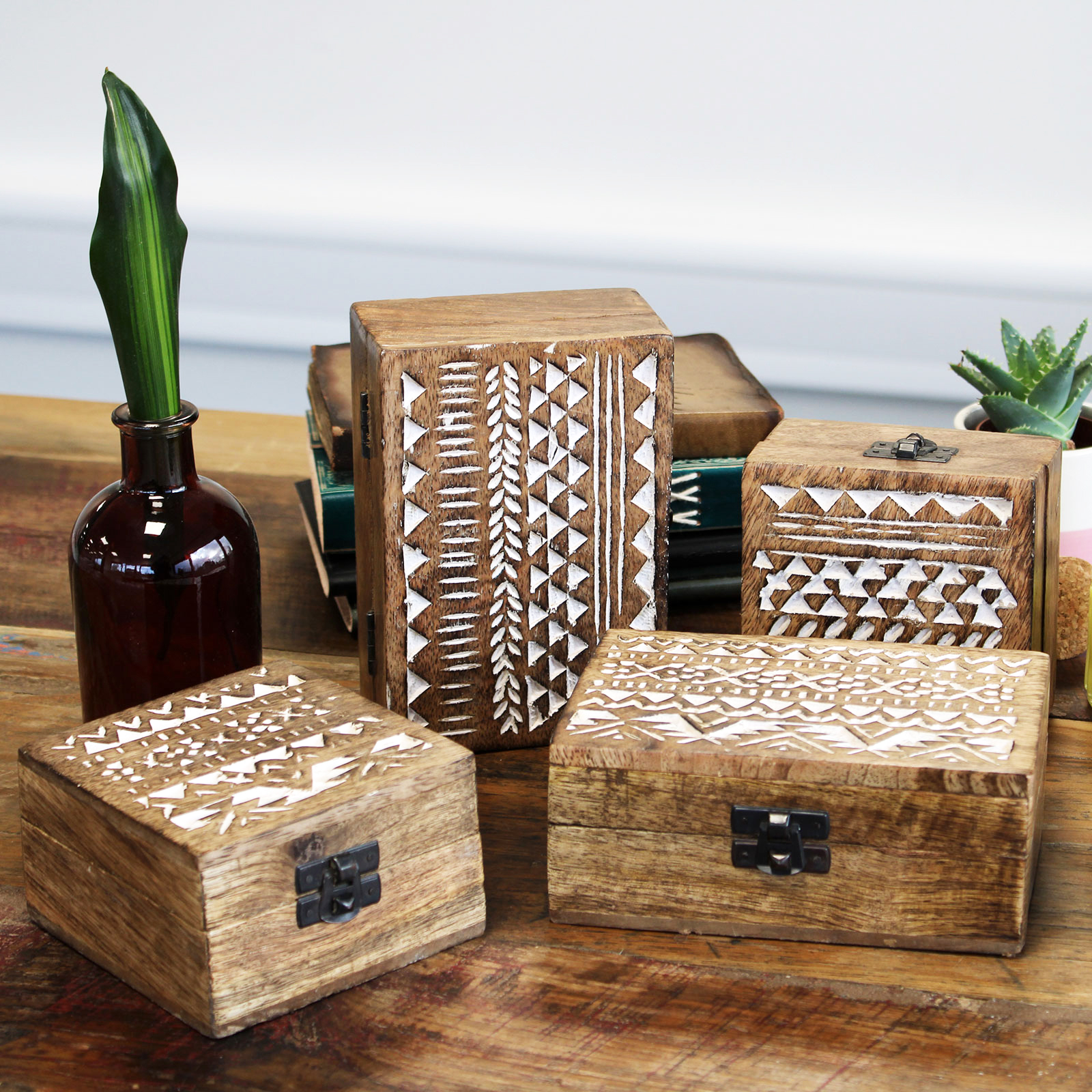 carved wooden boxes wholesale