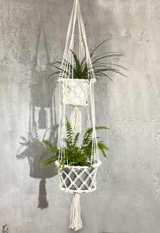 Macrame Pot Holder - Double Holder